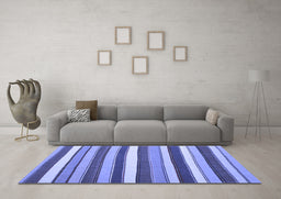 Machine Washable Abstract Blue Contemporary Rug in a Living Room, wshcon1735blu