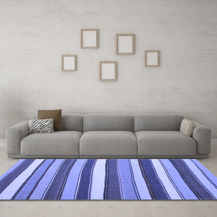 Machine Washable Abstract Blue Contemporary Rug in a Living Room, wshcon1735blu