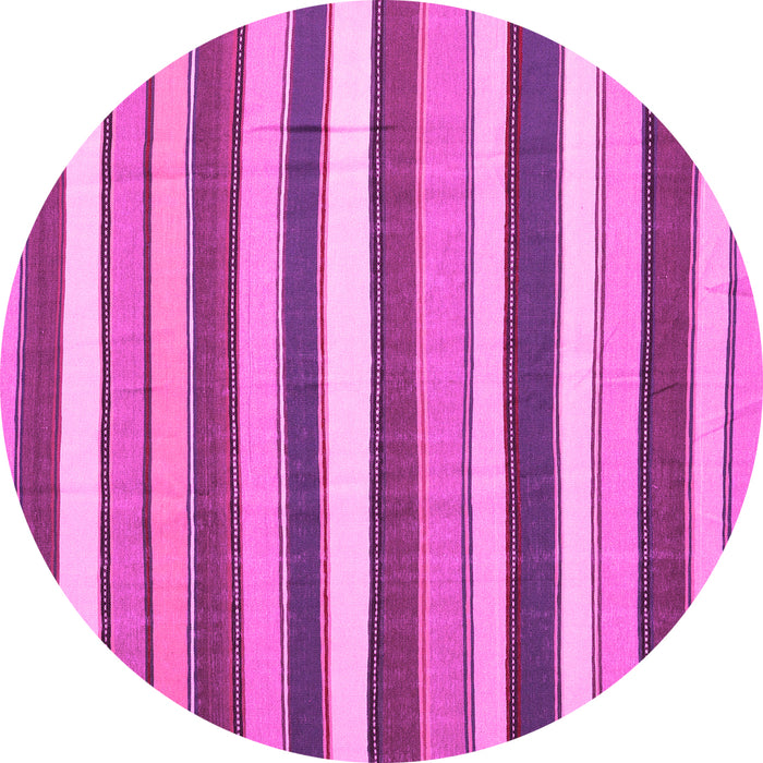 Round Abstract Pink Contemporary Rug, con1735pnk