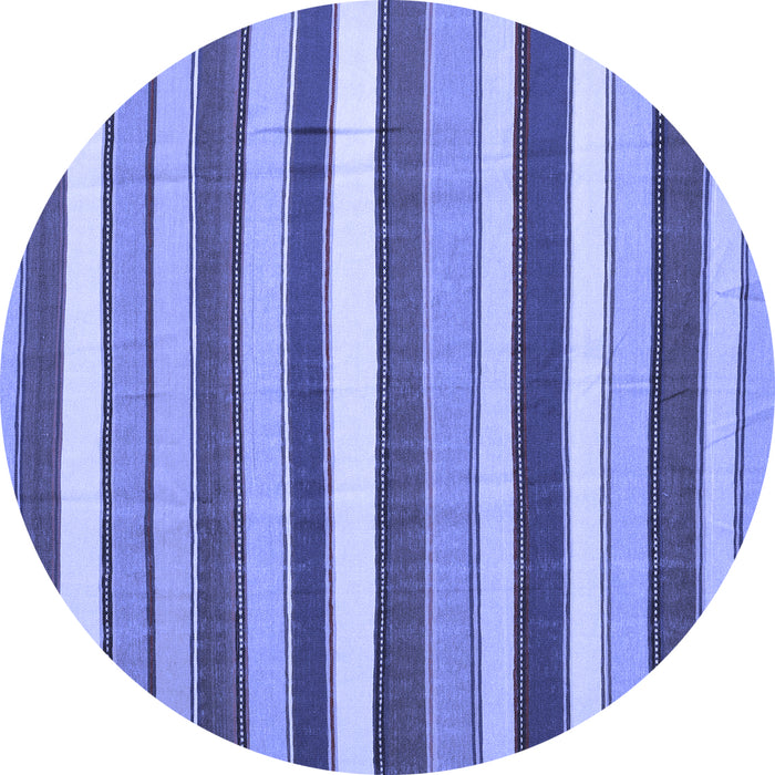 Round Machine Washable Abstract Blue Contemporary Rug, wshcon1735blu