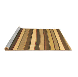 Sideview of Machine Washable Abstract Brown Contemporary Rug, wshcon1735brn