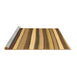 Sideview of Machine Washable Abstract Brown Contemporary Rug, wshcon1735brn