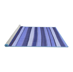 Sideview of Machine Washable Abstract Blue Contemporary Rug, wshcon1735blu