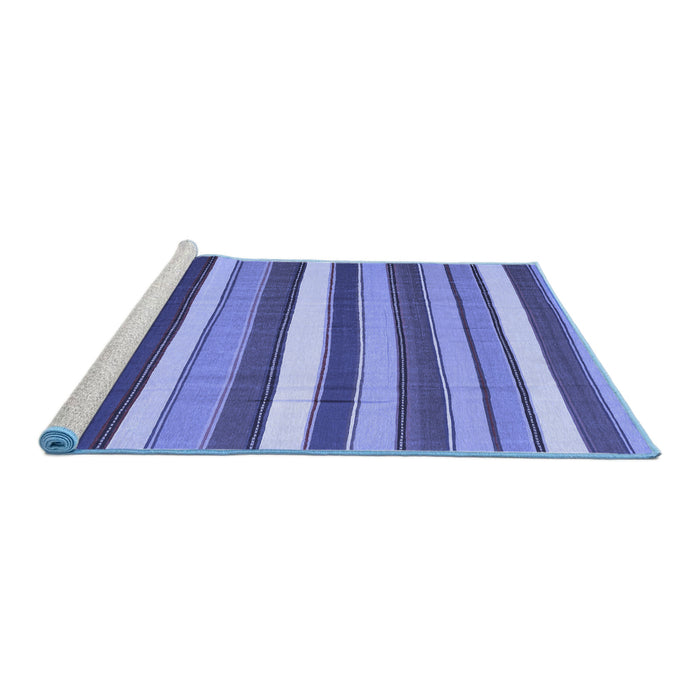 Sideview of Machine Washable Abstract Blue Contemporary Rug, wshcon1735blu
