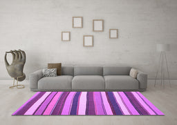 Machine Washable Abstract Purple Contemporary Area Rugs in a Living Room, wshcon1735pur