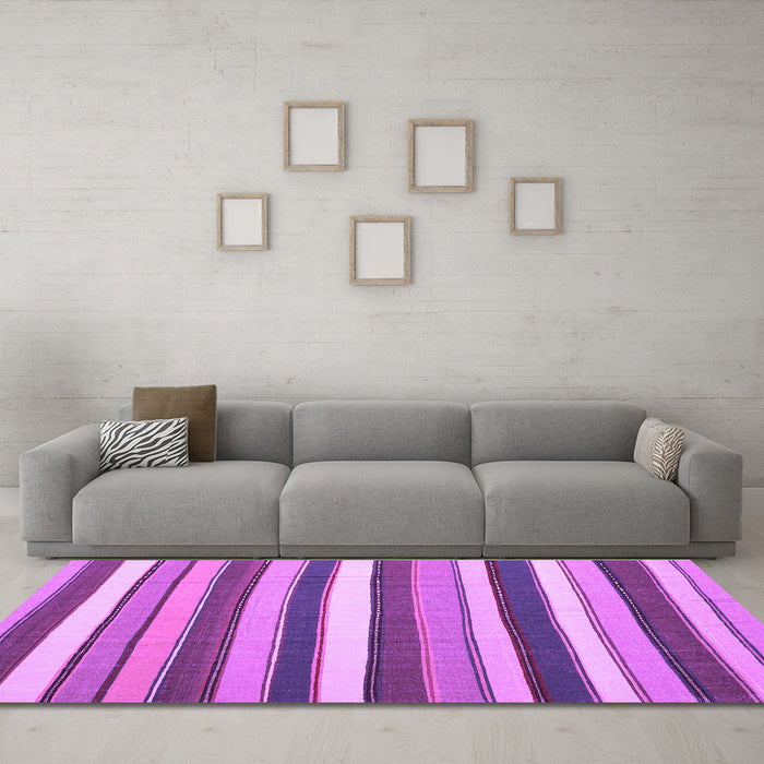 Machine Washable Abstract Purple Contemporary Area Rugs in a Living Room, wshcon1735pur
