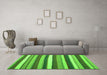 Machine Washable Abstract Green Contemporary Area Rugs in a Living Room,, wshcon1735grn