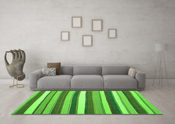 Machine Washable Abstract Green Contemporary Area Rugs in a Living Room,, wshcon1735grn