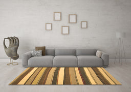 Machine Washable Abstract Brown Contemporary Rug in a Living Room,, wshcon1735brn