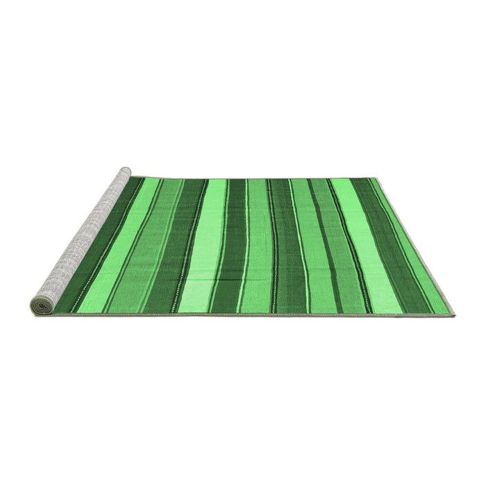 Sideview of Machine Washable Abstract Emerald Green Contemporary Area Rugs, wshcon1735emgrn