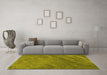 Machine Washable Abstract Yellow Contemporary Rug in a Living Room, wshcon1736yw