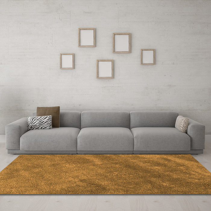 Machine Washable Abstract Orange Contemporary Area Rugs in a Living Room, wshcon1736org