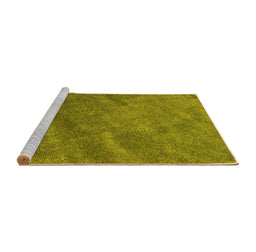 Sideview of Machine Washable Abstract Yellow Contemporary Rug, wshcon1736yw
