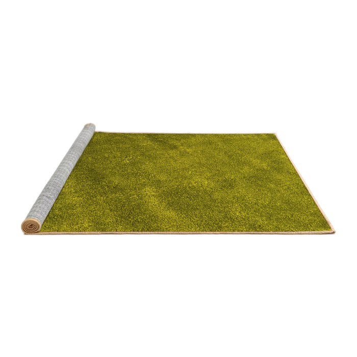 Sideview of Machine Washable Abstract Yellow Contemporary Rug, wshcon1736yw