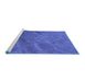 Sideview of Machine Washable Abstract Blue Contemporary Rug, wshcon1736blu