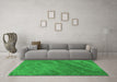 Machine Washable Abstract Green Contemporary Area Rugs in a Living Room,, wshcon1736grn