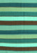 Machine Washable Southwestern Turquoise Country Area Rugs, wshcon1737turq