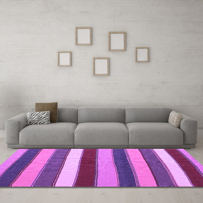 Machine Washable Southwestern Purple Country Area Rugs in a Living Room, wshcon1737pur