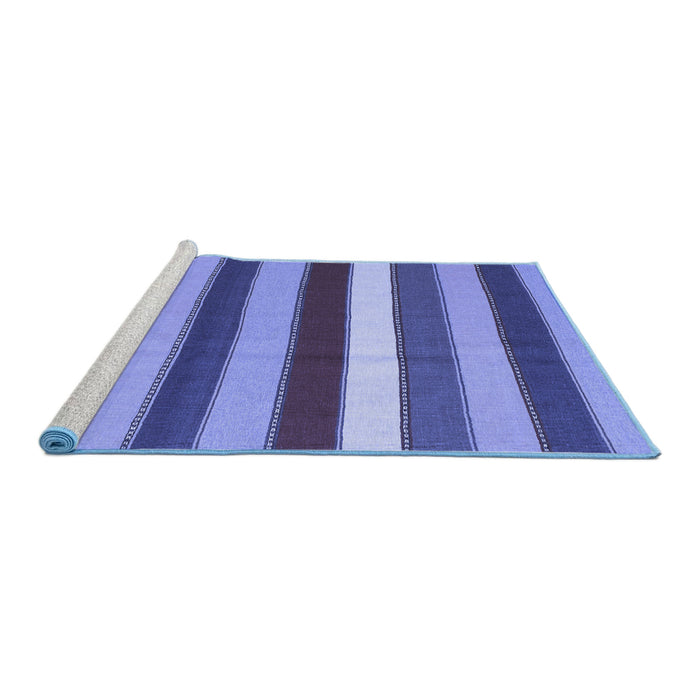 Sideview of Machine Washable Southwestern Blue Country Rug, wshcon1737blu