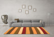 Machine Washable Southwestern Orange Country Area Rugs in a Living Room, wshcon1737org