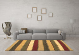 Machine Washable Southwestern Brown Country Rug in a Living Room,, wshcon1737brn