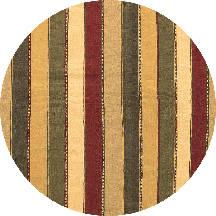 Round Southwestern Brown Country Rug, con1737brn