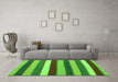 Machine Washable Southwestern Green Country Area Rugs in a Living Room,, wshcon1737grn