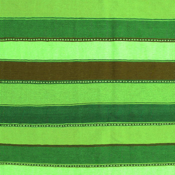 Serging Thickness of Machine Washable Southwestern Green Country Area Rugs, wshcon1737grn