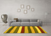 Machine Washable Southwestern Yellow Country Rug in a Living Room, wshcon1737yw