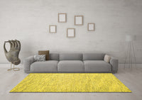 Machine Washable Abstract Yellow Contemporary Rug, wshcon1738yw