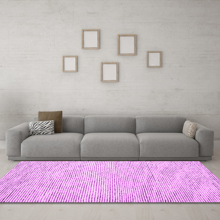 Machine Washable Abstract Pink Contemporary Rug in a Living Room, wshcon1738pnk