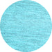 Round Machine Washable Abstract Light Blue Contemporary Rug, wshcon1738lblu