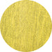 Round Abstract Yellow Contemporary Rug, con1738yw