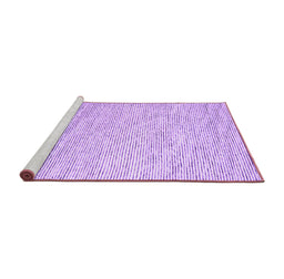Sideview of Machine Washable Abstract Purple Contemporary Area Rugs, wshcon1738pur