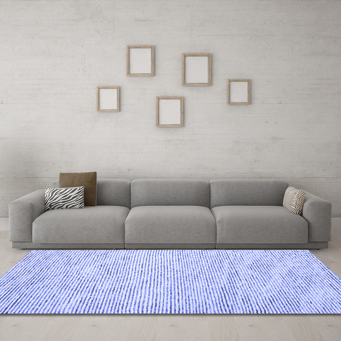 Machine Washable Abstract Blue Contemporary Rug in a Living Room, wshcon1738blu