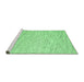 Sideview of Machine Washable Abstract Emerald Green Contemporary Area Rugs, wshcon1738emgrn