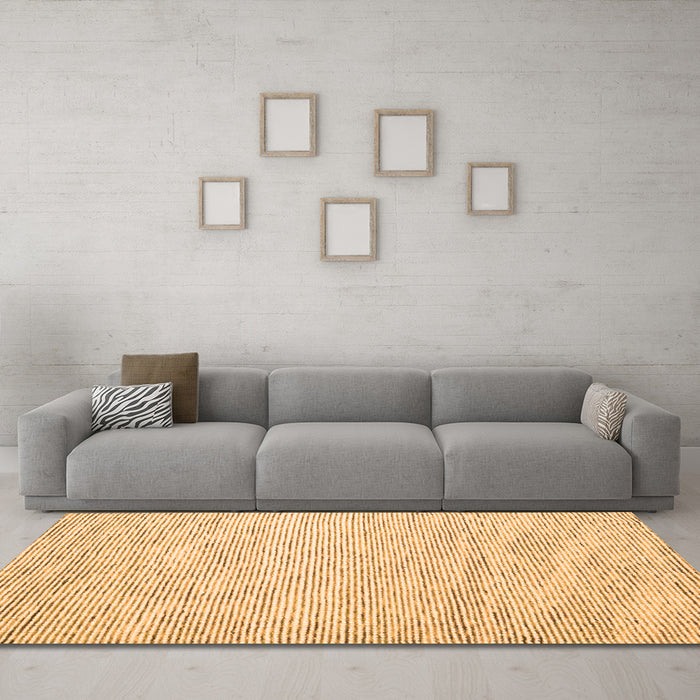 Machine Washable Abstract Orange Contemporary Area Rugs in a Living Room, wshcon1738org