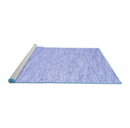 Sideview of Machine Washable Abstract Blue Contemporary Rug, wshcon1738blu
