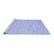 Sideview of Machine Washable Abstract Blue Contemporary Rug, wshcon1738blu