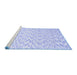 Sideview of Machine Washable Solid Blue Modern Rug, wshcon1739blu