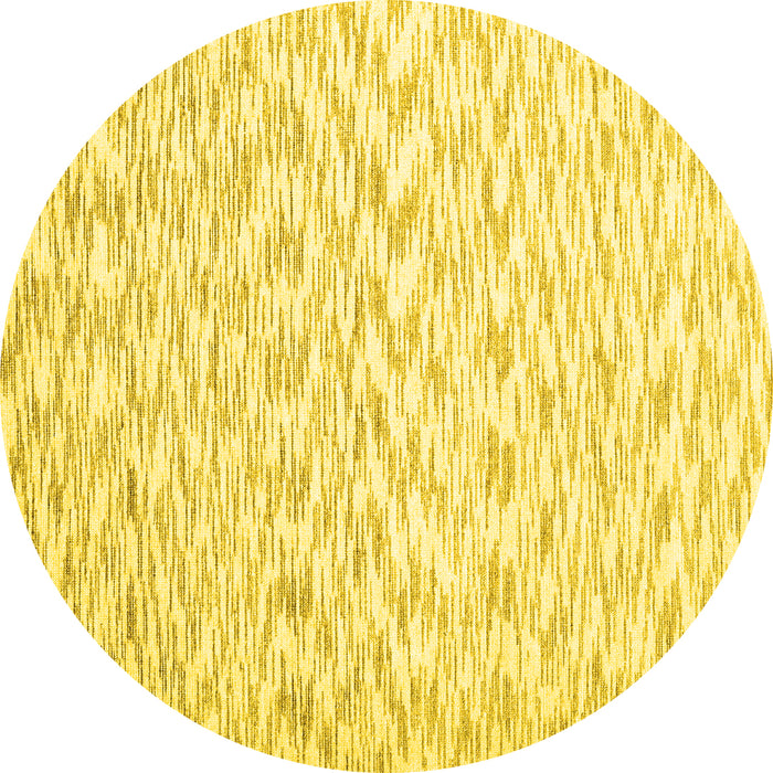 Round Solid Yellow Modern Rug, con1739yw