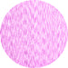 Round Machine Washable Solid Pink Modern Rug, wshcon1739pnk