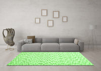 Machine Washable Solid Green Modern Rug, wshcon1739grn