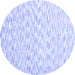 Round Machine Washable Solid Blue Modern Rug, wshcon1739blu