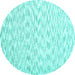 Round Solid Turquoise Modern Rug, con1739turq