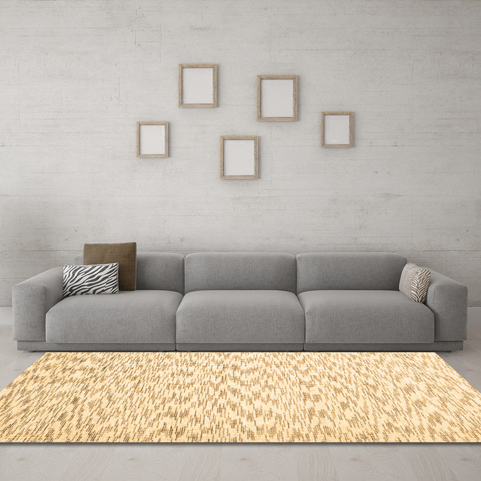 Machine Washable Solid Brown Modern Rug in a Living Room,, wshcon1739brn