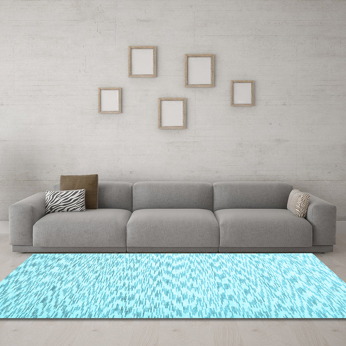 Machine Washable Solid Light Blue Modern Rug in a Living Room, wshcon1739lblu
