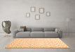 Machine Washable Solid Orange Modern Area Rugs in a Living Room, wshcon1739org