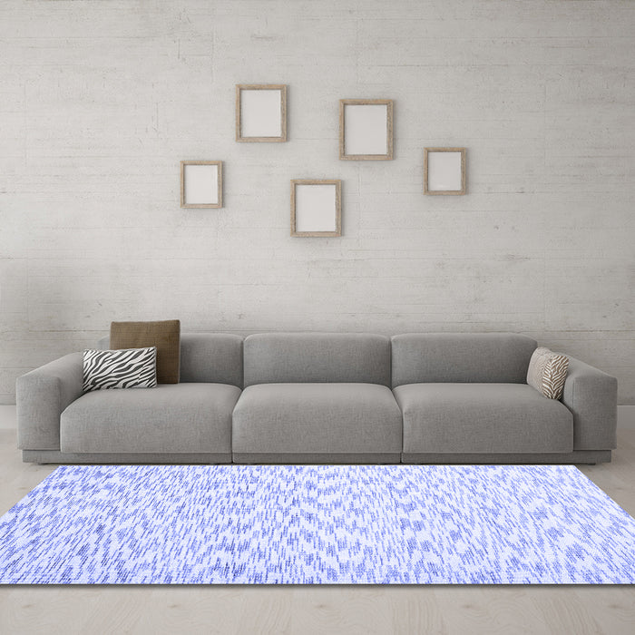 Machine Washable Solid Blue Modern Rug in a Living Room, wshcon1739blu