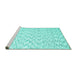 Sideview of Machine Washable Solid Turquoise Modern Area Rugs, wshcon1739turq